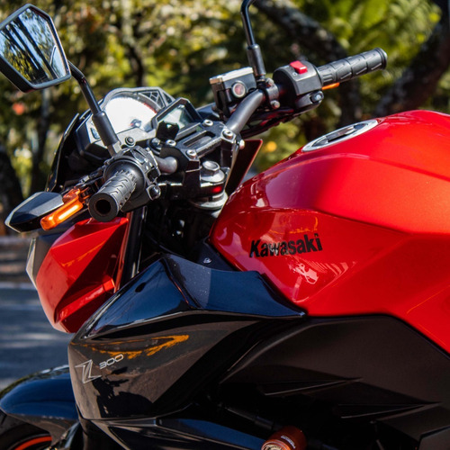 Imagem 5 de 10 de Moto Kawasaki Z 300 Laranja Ano 2018 Com Baixo Km