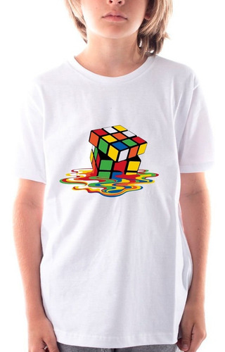 Imagen 4 de 6 de Remera Cubo Rubik Hombre Mujer Niños Modal Premium Blanca