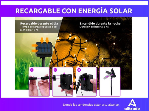 Imagen 6 de 10 de Luces Guirnalda Led 6.5 Mts Para Interior/exterior Estrella