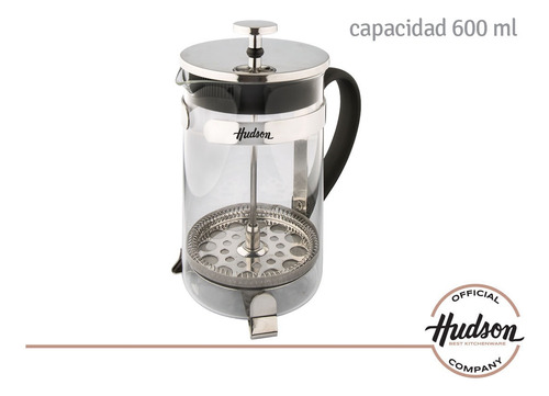 Cafetera Prensa Francesa De 600ml Hudson Plateado