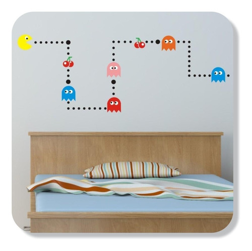 Pac Man Come Come Game Vintage Adesivo Parede Decorativo