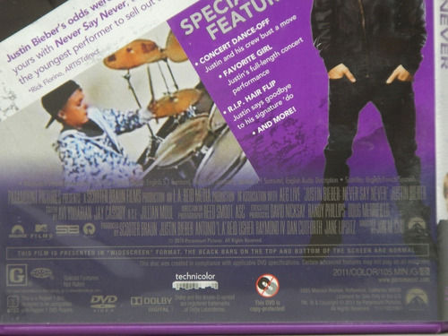 Dvd Justin Bieber Never Say Never Ll3