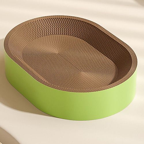 Cama Ovalada Para Rascar Gatos, Tabla Rascadora Verde