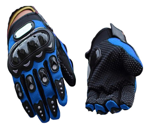 Guantes Para Motocilista O Ciclista Frescos Nudillos Aire Color Azul Talla L