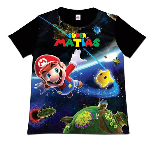 Franela Camiseta Para Niño Super Mario Galaxy Poliester
