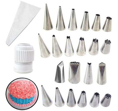 Bicos Para Confeitar Em Inox (kit Com 24 Peças)