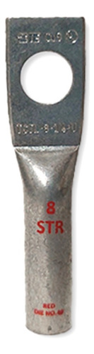 Terminal Ponchable, Cu, Cal.8, 1 Barreno 1/4 (pack 10pzs)