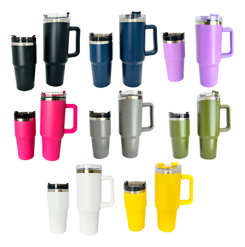 Termos 1200ml Y 800ml Doble Pared Térmico Acero Inoxidable Azul Medianoche