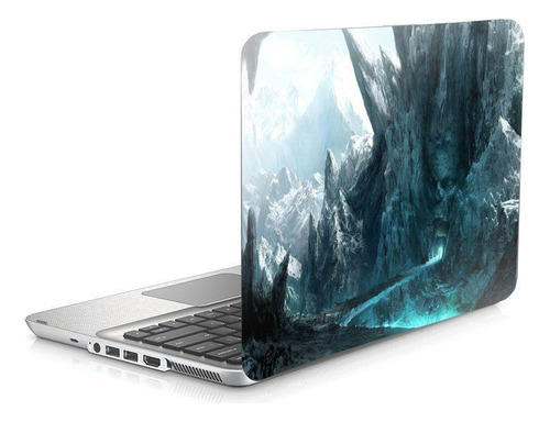 Skin Adesivo Notebook 15 Wide Caverna Caveira Geada D1