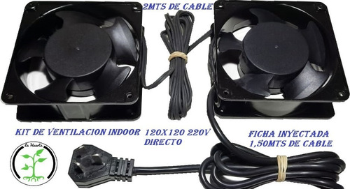 Kit Ventilación Cultivo Indoor Dos Turbinas 120x120  220v