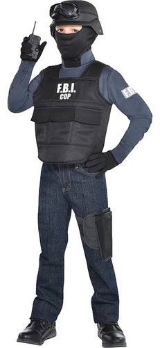 Fantasia Infantil De Agente Do Fbi, Fantasia De Cosplay De