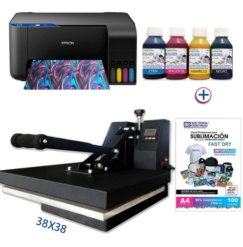 Maquina Estampar Sublimar Remeras Sublimacion 38x38 Epson A4