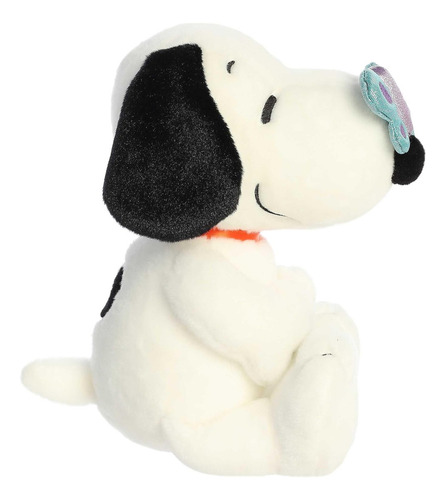 Peluche Snoopy Con Mariposa. Marca Aurora Color Blanco