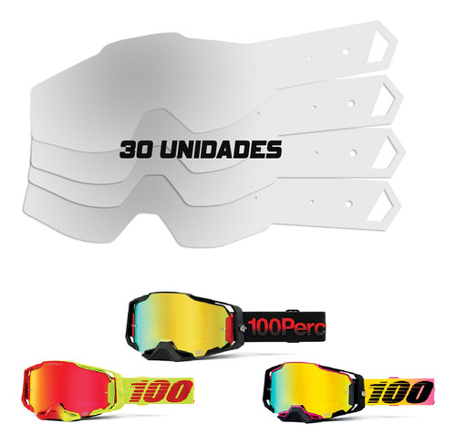 Tear Off Oculos 100% Armega 30 Unidades Mattos Motocross