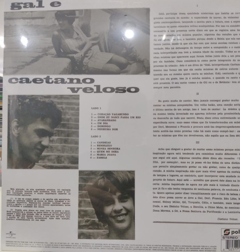 Lp Gal Costa E Caetano Veloso Domingo 1967 Selado Sem Frete