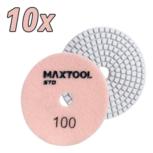 Kit 10 Lixa Diamantada Para Polimento Grão 100 Disco Mármore