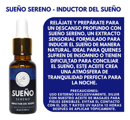 Be Natural Aceite Esencial Sueño Sereno 20 Ml Difusor