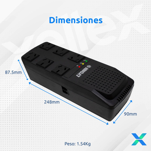 Estabilizador de tensión Lyonn TCA 1200NV 1200VA entrada y salida de 220V CA negro