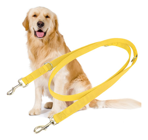 Correa Para Pasear Perros, 2 M, Doble Hebilla, Nailon, Flexi