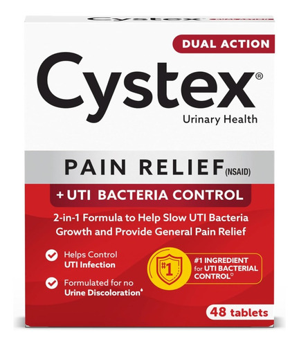 Cystex Alivio Rápido Infección Urinaria 48 Tabs Americano Sabor Sin Sabor