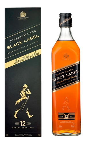 Imagen 1 de 4 de Whisky Johnnie Walker Black Label 750ml