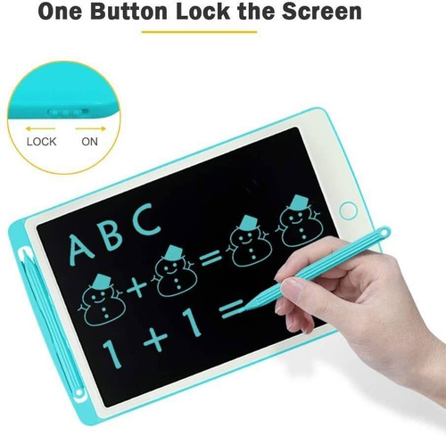 Imagen 4 de 6 de Pizarra Magica De Dibujo Para Niños Lcd Richg 10 Azul