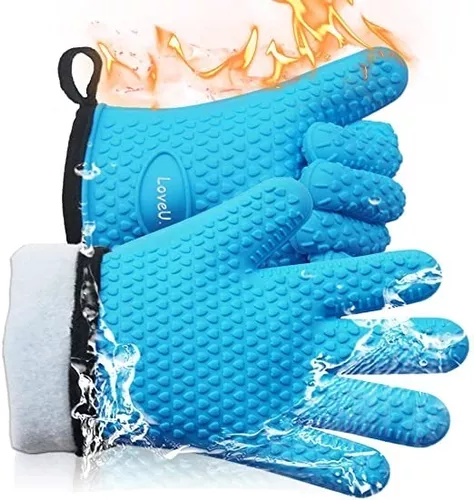  Gaberoad Mini guantes de horno de silicona gruesos resistentes  al calor, guantes de goma para horno, agarres para pellizcar, soporte para  ollas, agarradera de silicona para cocina, cocinar y hornear, 