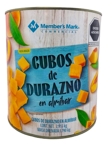 Cubos De Durazno En Almibar Members Mark Contenido 2.955 Kg