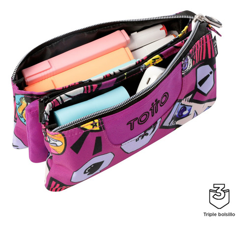 Totto Lapicera Para Niño | Con Triple Bolsillo Tablero Anime Lisa