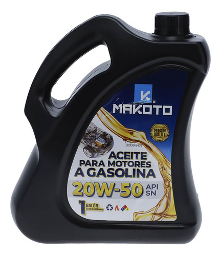 Aceite Lubricante Motor 20w50 (1) Galón (3,78 Litros) Makoto