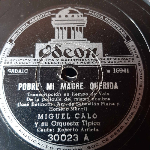 Pasta Miguel Calo Roberto Arrieta Odeon C190