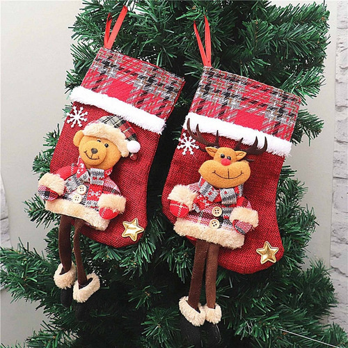 Imagen 2 de 10 de 4 Botas Adorno Colgante Arbol Navidad Santa Reno Piernas Lar
