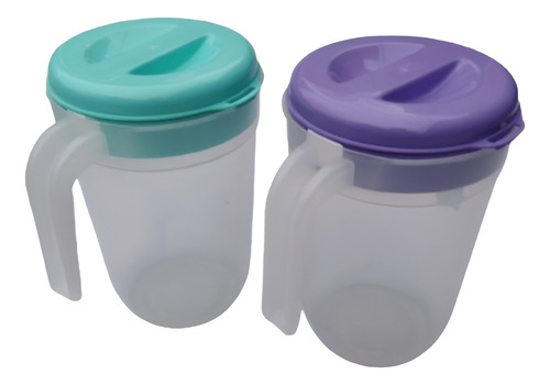 Set 2 Jarra De Plástico 3.7 Litros Resistente Con Tapa