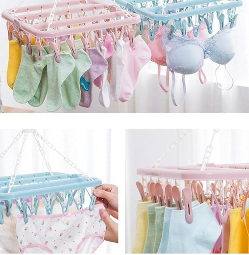 Pack 10 Tendederos Colgador De Ropa 32 Clips