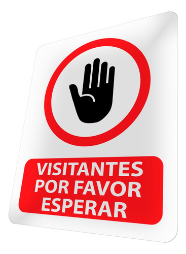 Letrero Visitantes Por Favor Esperar Norma Señalización