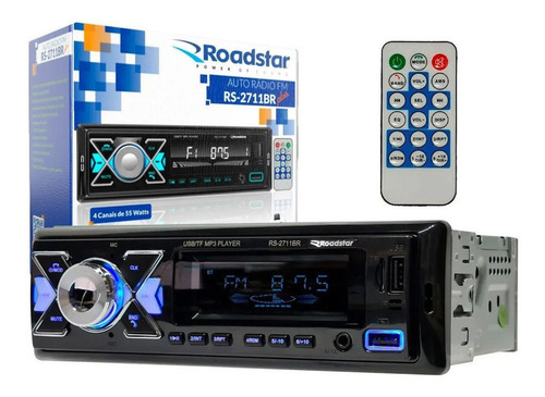 Imagem 5 de 5 de Som automotivo Roadstar RS-2711BR Plus com USB, bluetooth e leitor de cartão SD
