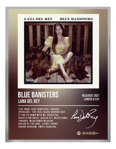 Poster Lana Del Rey Blue Banister Music Firma 45x30