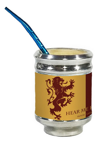 Imagen 3 de 3 de Termo Y Mate Y Termo Acero 1 Litro Madera Got Lannister