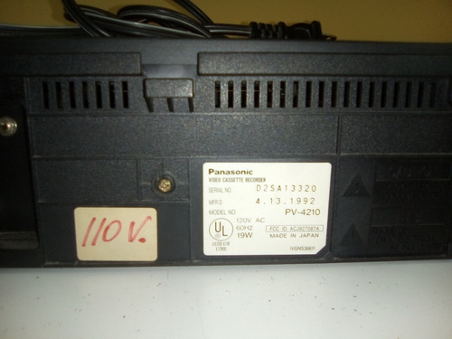 Videocasetera Panasonic Pv-4210 (Usado)
