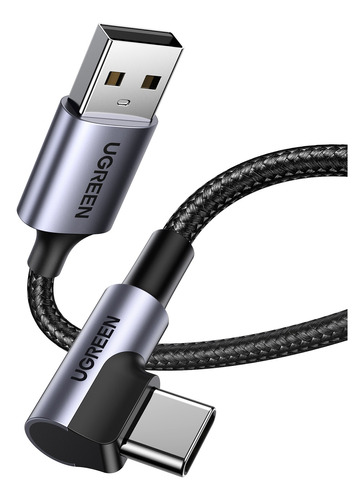 Cable Usb A Usb-c 90° En L 18w 3a Carga Rapida 1m Ugreen 