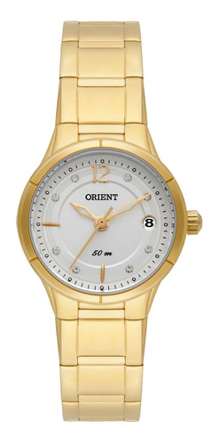 Relógio Orient Fgss1120 S2kx Dourado Feminino - Refinado Cor do fundo Prateado