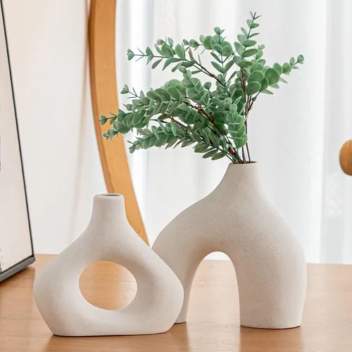 comprar Juego De Jarrón De Cerámica Blanca De 2 Para La Decoración M