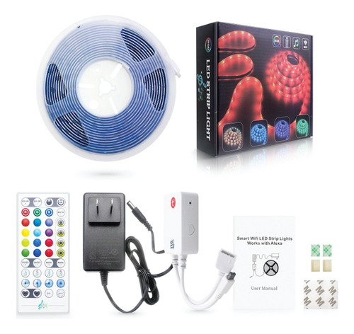 Kit Tira Led Wifi Ir 5 Metros Rgb Tuya Smart Alexa