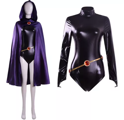 Cosplay Fantasia Ravena Jovens Titãs Teen Raven + Peruca