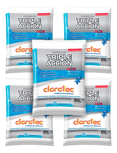 Pastillas De Cloro Triple Accion Por 5 Unidades Clorotec