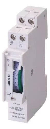 Timer Mecanico Riel Din Reloj Temporizador 3600w 1675 Ja O.