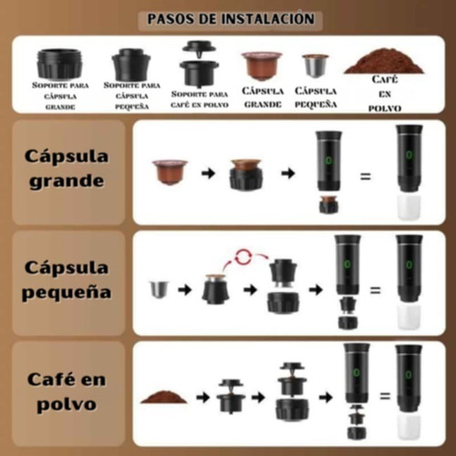 Cafetera Portátil Capsulas Dolce Gusto Nespresso Recargable