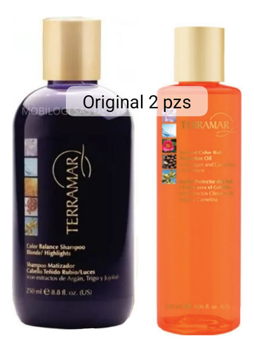 Shampoo Matizador+aceite Protector De Color Terramar 120 Ml