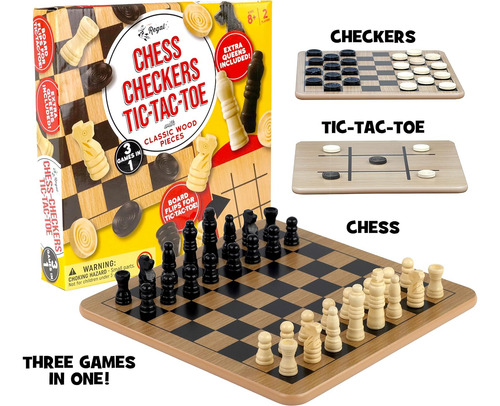 Regal Games - Tabla De Madera Reversible Para Ajedrez, Da...