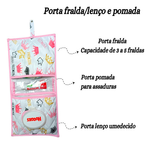 Kit Almofada Amamentação+ Porta Fralda Menino Menina 2 Peças Princess